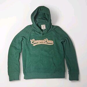 Campus Crew Unisex Green Graphic Print Sweatshirt Hoodie - Small